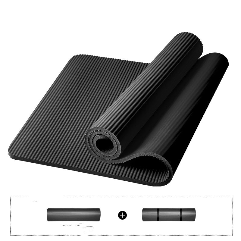 Premium Yogamatte rutschfest & gepolstert, schwarz – Produktfoto