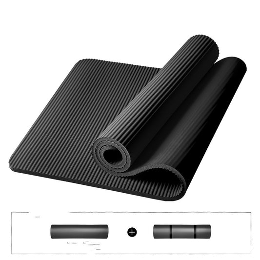 Premium Yogamatte rutschfest & gepolstert, schwarz – Produktfoto